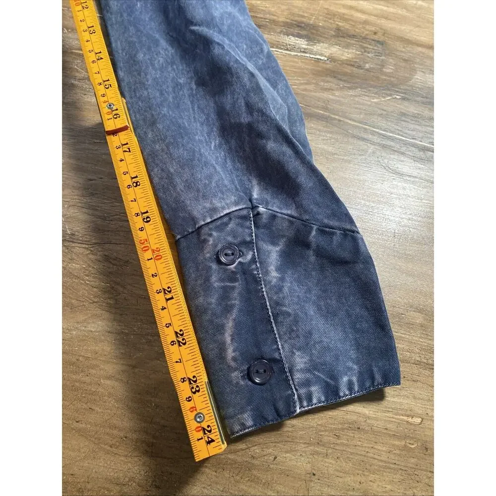 Young Fabulous & Broke Shirt Dress NWT Sz Large Tencel Ruched button front Blue